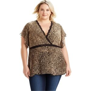 Lane Bryant Leopard Print Top Size 18/20